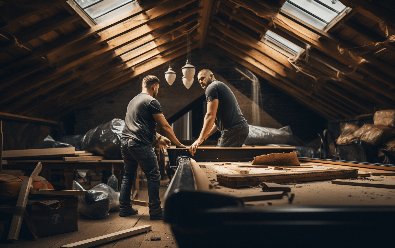 furniture movers in an attic