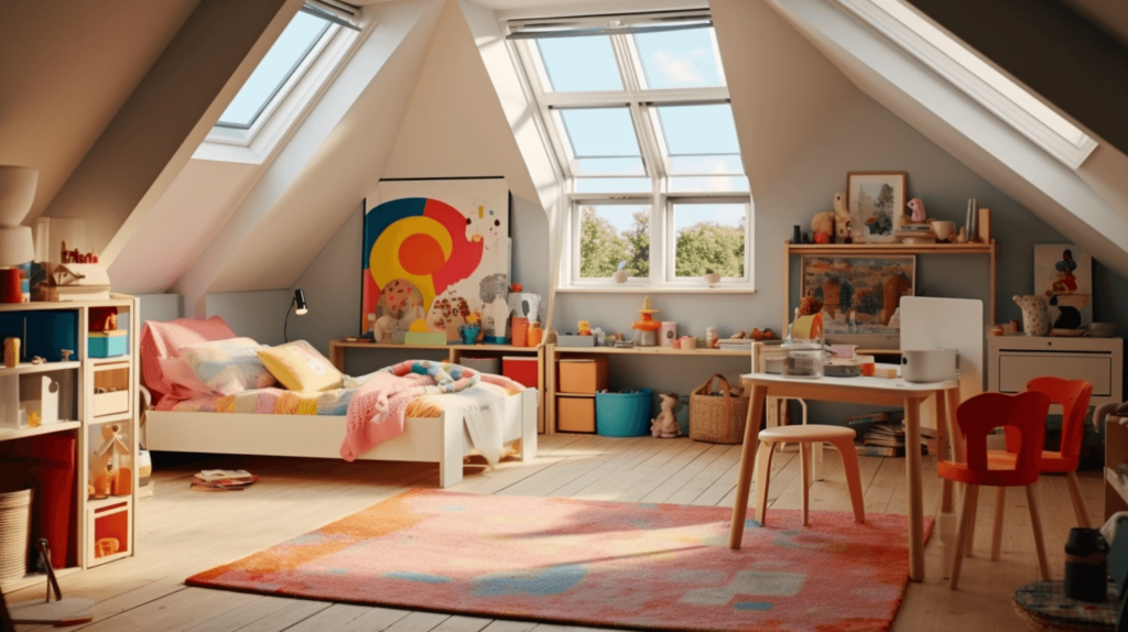 Kids play room with natural lighting