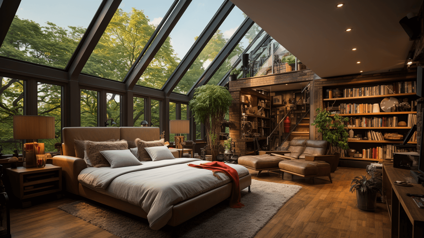 modern loft bedroom